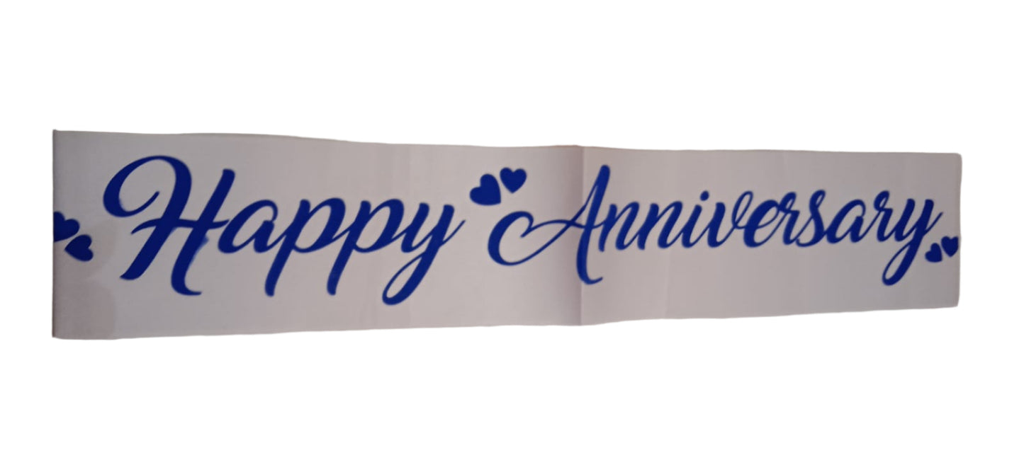 “Happy Anniversary” Sash – Stylish Anniversary Party Decoration